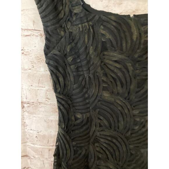 J‎ Howard Dress Womens 14 Midi Black LBD Textured Swirls Sleeveless Sheath - Picture 5 of 14
